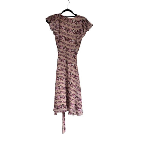 Nanette Lepore Exbury Gardens Floral Midi Dress Peach Multi Size 8 - Picture 4 of 5